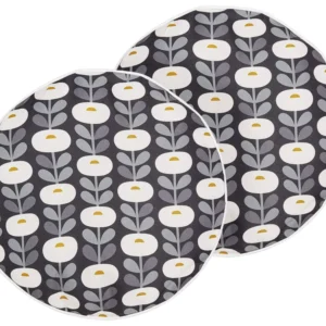 Set 2 Outdoor Cushions Geometric Pattern ⌀ 40 cm Grey VALSORDA Easy Storage