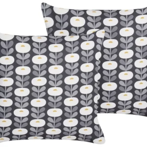 Set 2 Outdoor Cushions Geometric Pattern 45 x 45 cm Grey VALSORDA con Struttura Acciaio