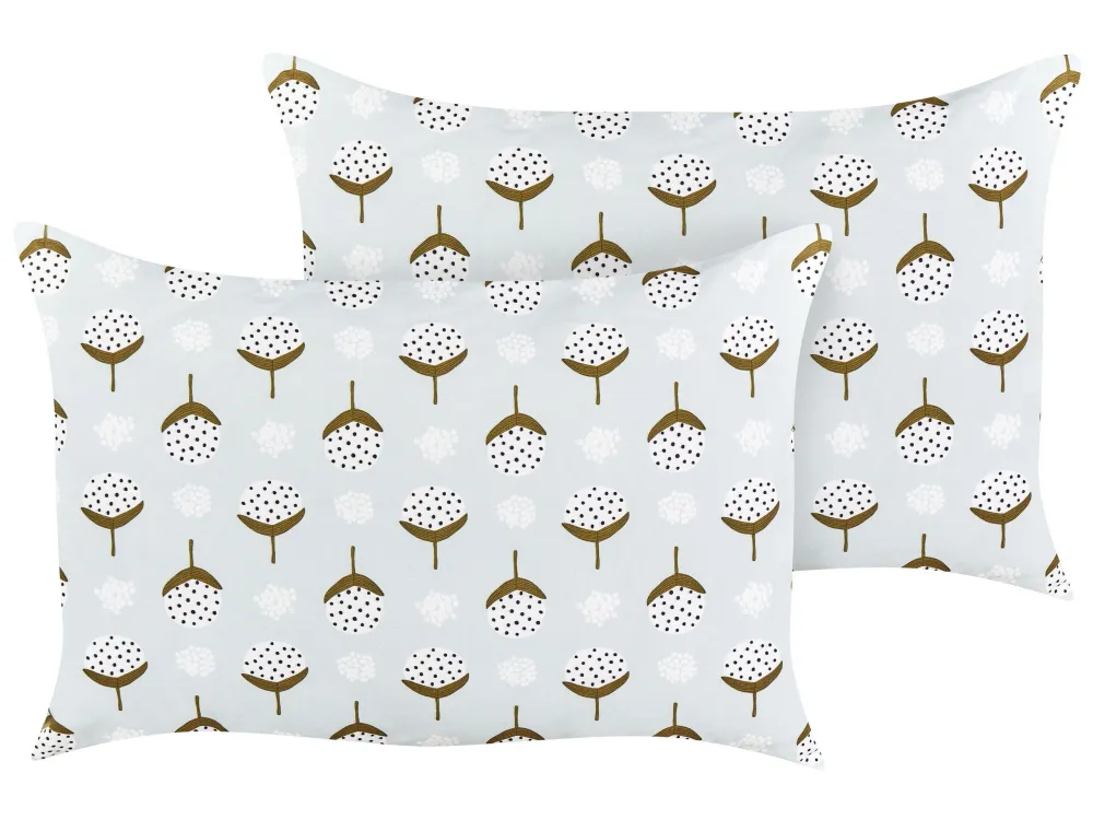 Set 2 Outdoor Cushions Geometric Pattern 40 x 60 cm Light Green CUNEO