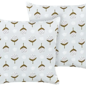 Set 2 Outdoor Cushions Geometric Pattern 45 x 45 cm Light Green CUNEO
