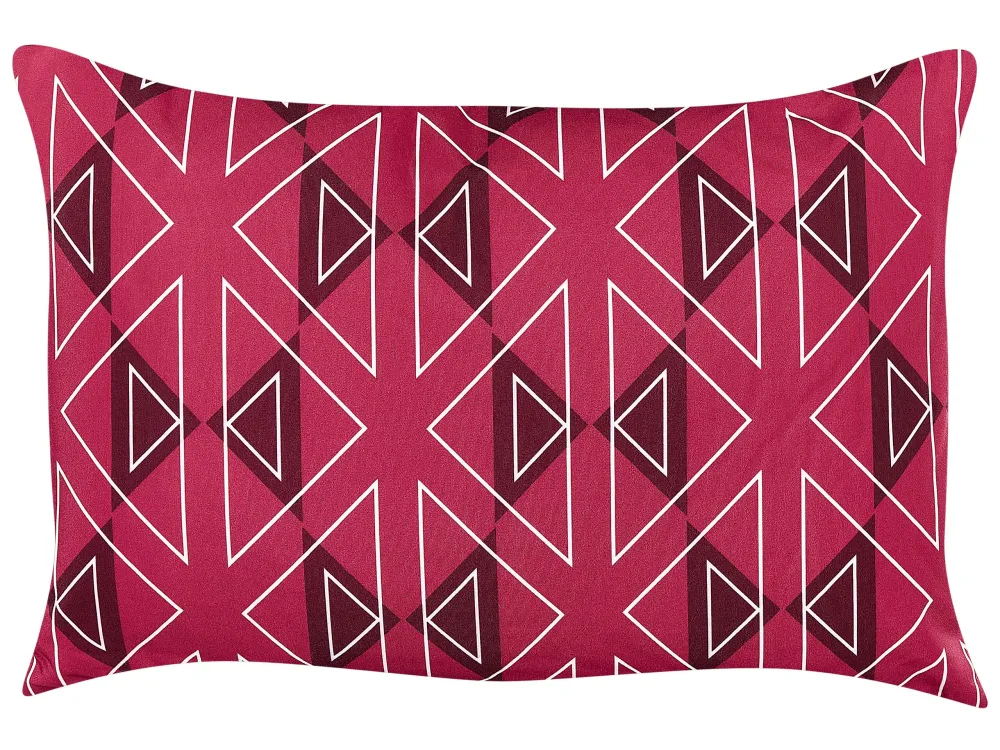 Set 2 Outdoor Cushions Geometric Pattern 40 x 60 cm Pink MEZZANO