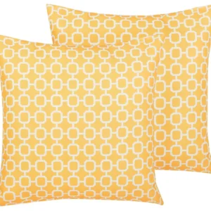 Set 2 Outdoor Cushions 40 x 40 cm Giallo oro ASTAKOS
