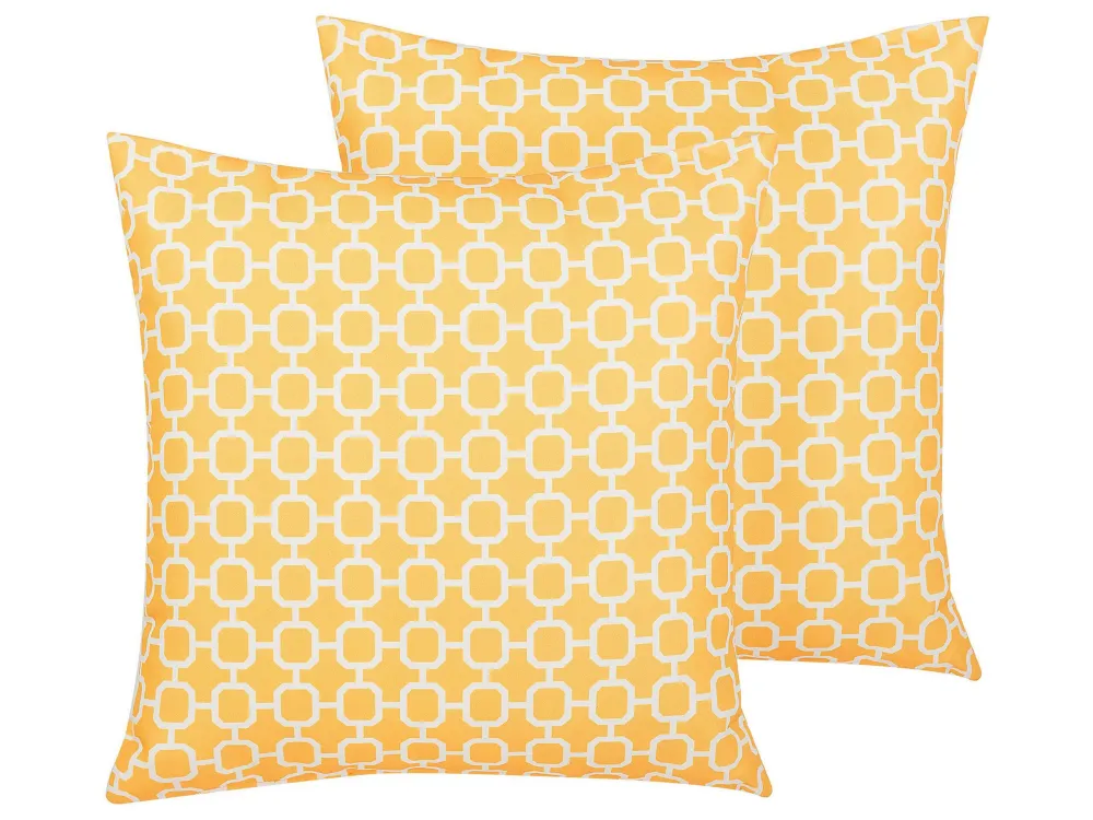 Set 2 Outdoor Cushions 40 x 40 cm Giallo oro ASTAKOS