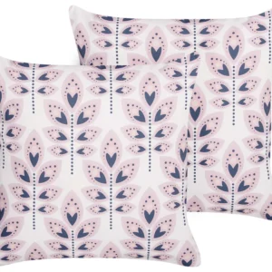 Set 2 Outdoor Cushions Leaf Motif 45 x 45 cm Camoscio TORRETTA