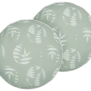 Set 2 Outdoor Cushions Leaf Motif ⌀ 40 cm Green ALASSIO