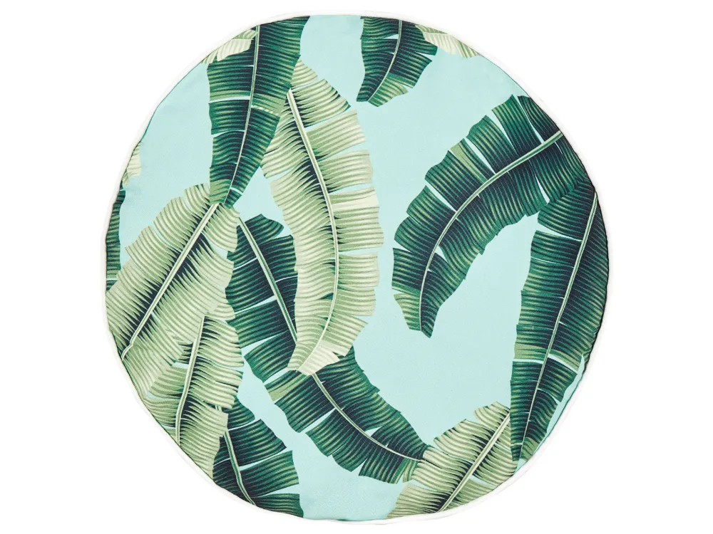 Set 2 Outdoor Cushions Leaf Motif ⌀ 40 cm Green BOISSANO