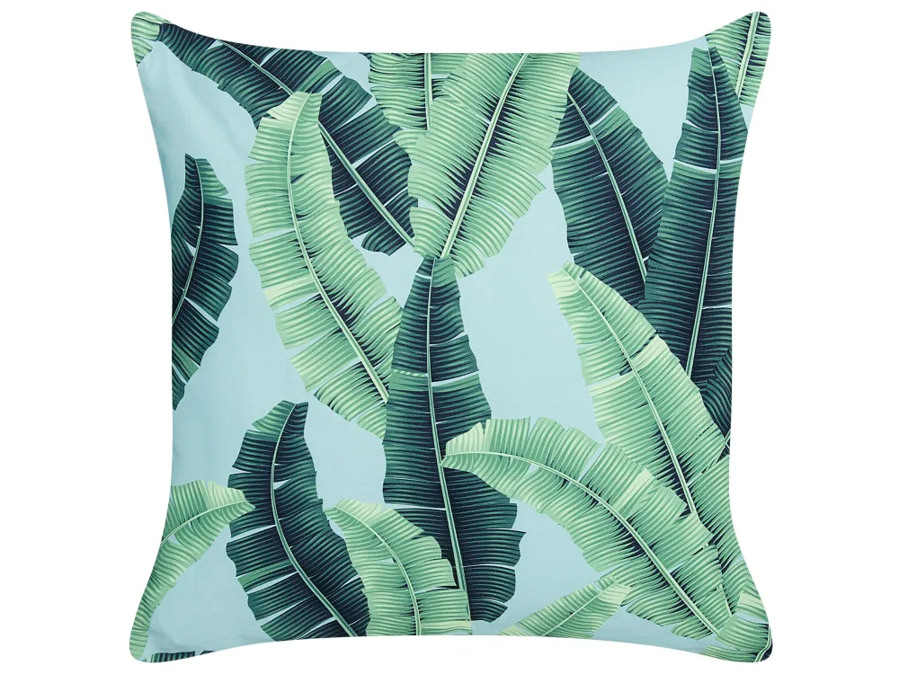 Set 2 Outdoor Cushions Leaf Motif 45 x 45 cm Green BOISSANO