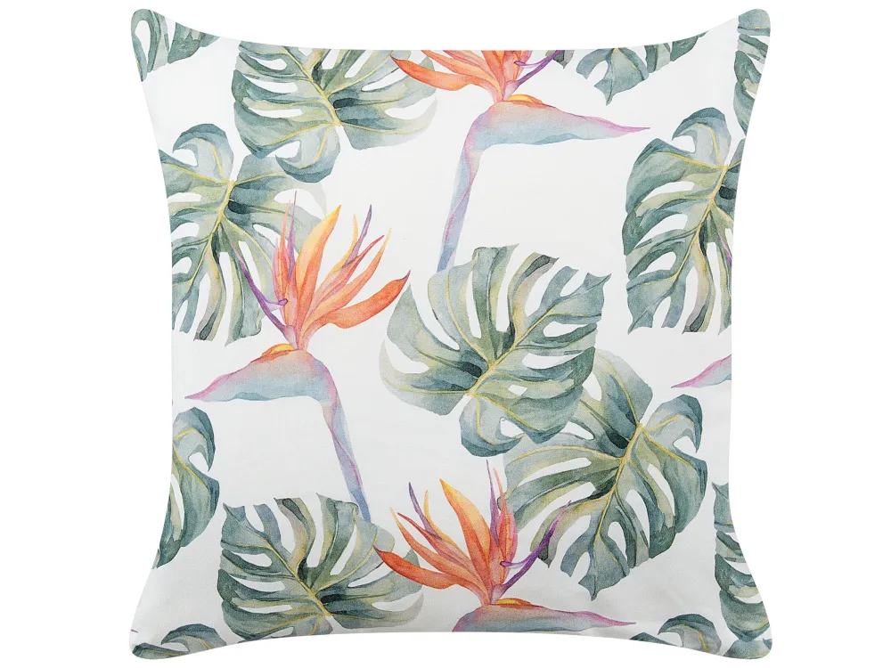 Set 2 Outdoor Cushions Leaf Motif 45 x 45 cm Multicolour TORRAZZO