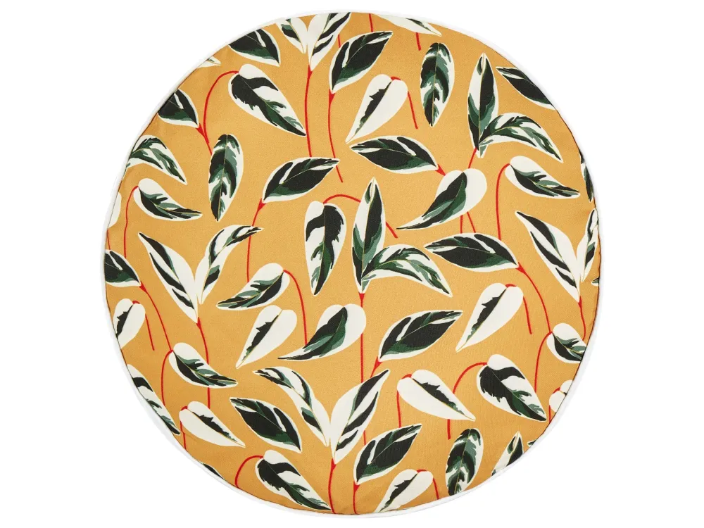 Set 2 Outdoor Cushions Leaf Motif ⌀ 40 cm Multicolour TAGGIA