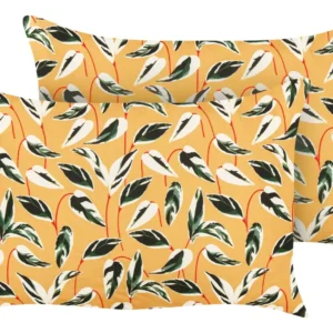 Set 2 Outdoor Cushions Leaf Motif 40 x 60 cm Multicolour TAGGIA