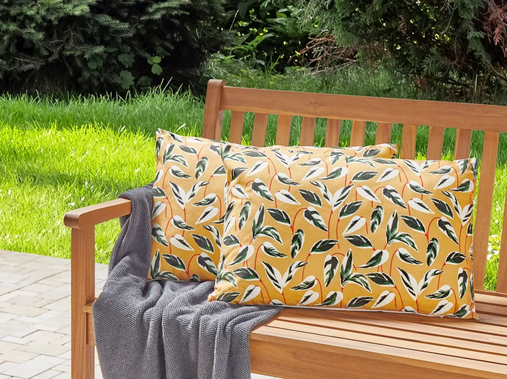 Set 2 Outdoor Cushions Leaf Motif 40 x 60 cm Multicolour TAGGIA