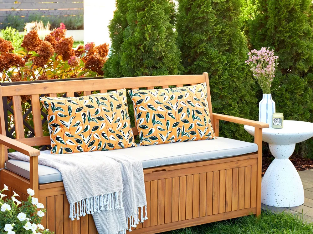 Set 2 Outdoor Cushions Leaf Motif 40 x 60 cm Multicolour TAGGIA