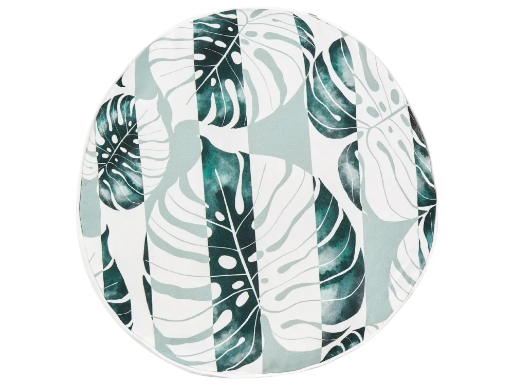 Set 2 Outdoor Cushions Leaf Pattern ⌀ 40 cm Green TERMINI