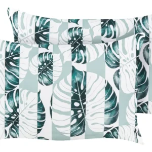 Set 2 Outdoor Cushions Leaf Pattern 40 x 60 cm Green TERMINI