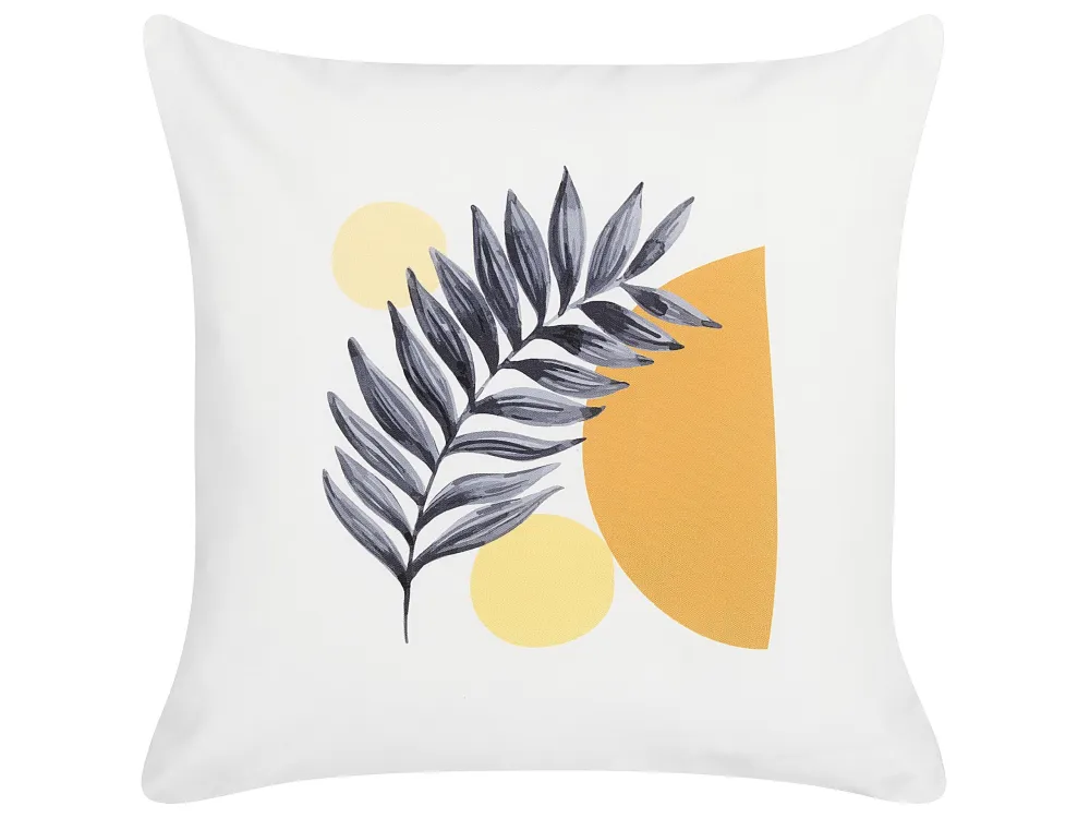 Set 2 Outdoor Cushions Leaf Pattern 45 x 45 cm White VIOZENE