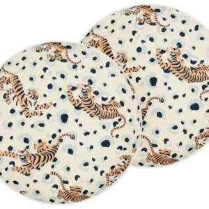 Set 2 Outdoor Cushions Tiger Motif ⌀ 40 cm Multicolour ARENZANO