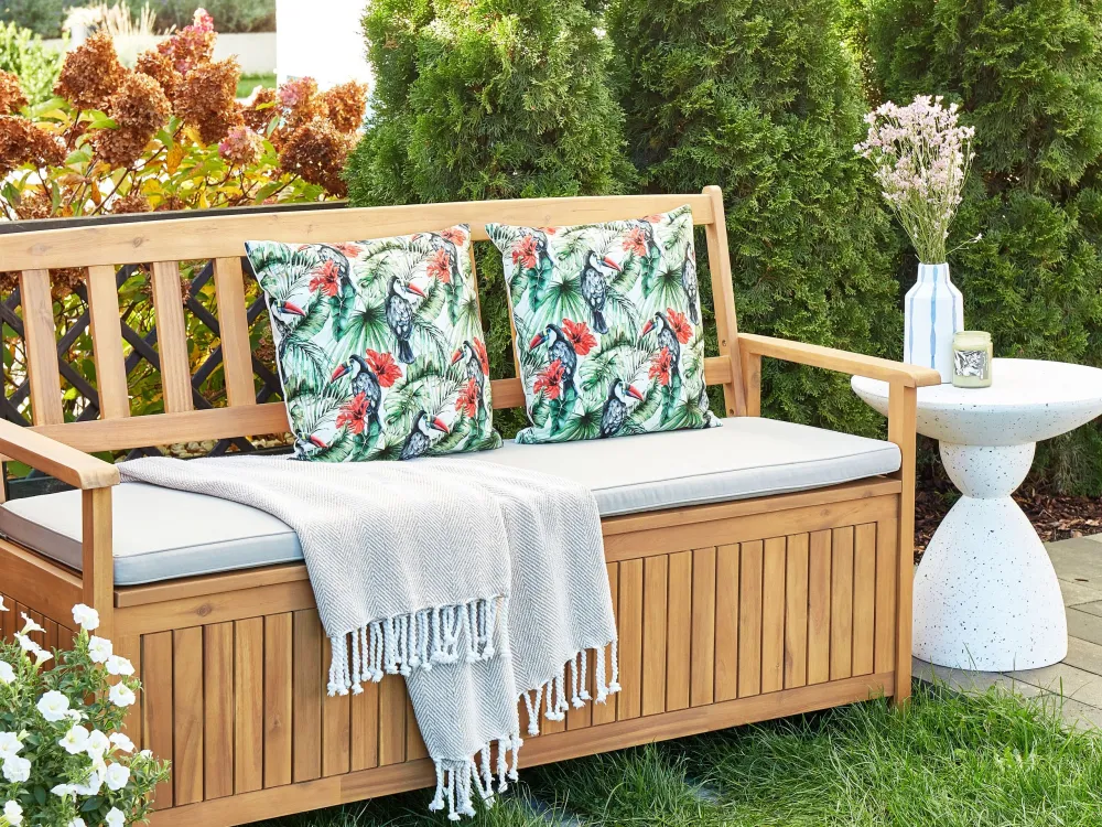 Set 2 Outdoor Cushions Toucan Pattern 45 x 45 cm Multicolour MALLARE