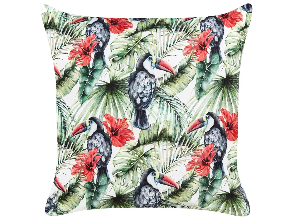 Set 2 Outdoor Cushions Toucan Pattern 45 x 45 cm Multicolour MALLARE