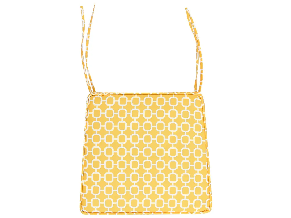Set 2 Outdoor Seat Pad Cushions Geometric Pattern Giallo sole TERNI