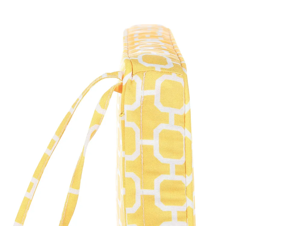 Set 2 Outdoor Seat Pad Cushions Geometric Pattern Giallo sole TERNI