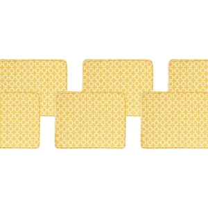 Set 6 Outdoor Seat Pad Cushions Geometric Pattern Giallo sole TOLVE