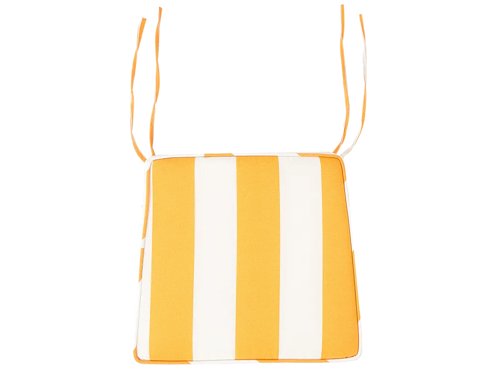 Set 2 Outdoor Seat Pad Cushions Giallo sole and White TERNI con Rivestimento Tessuto