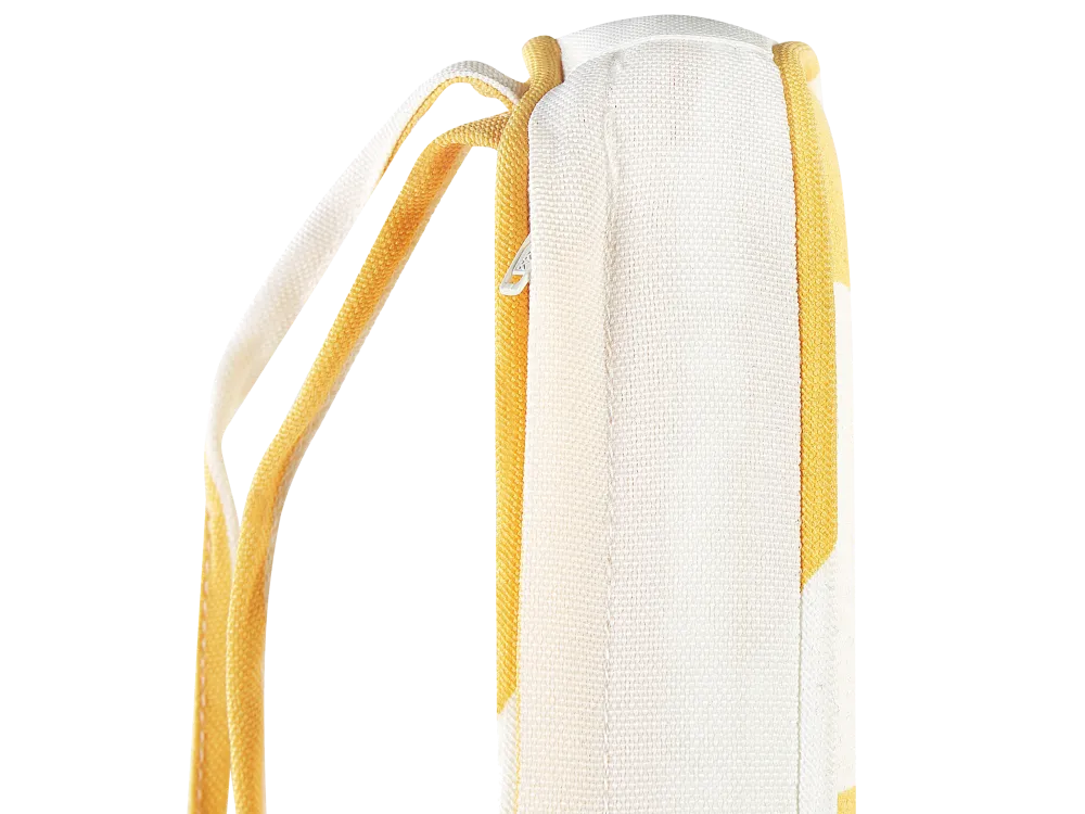 Set 2 Outdoor Seat Pad Cushions Giallo sole and White TERNI con Rivestimento Tessuto
