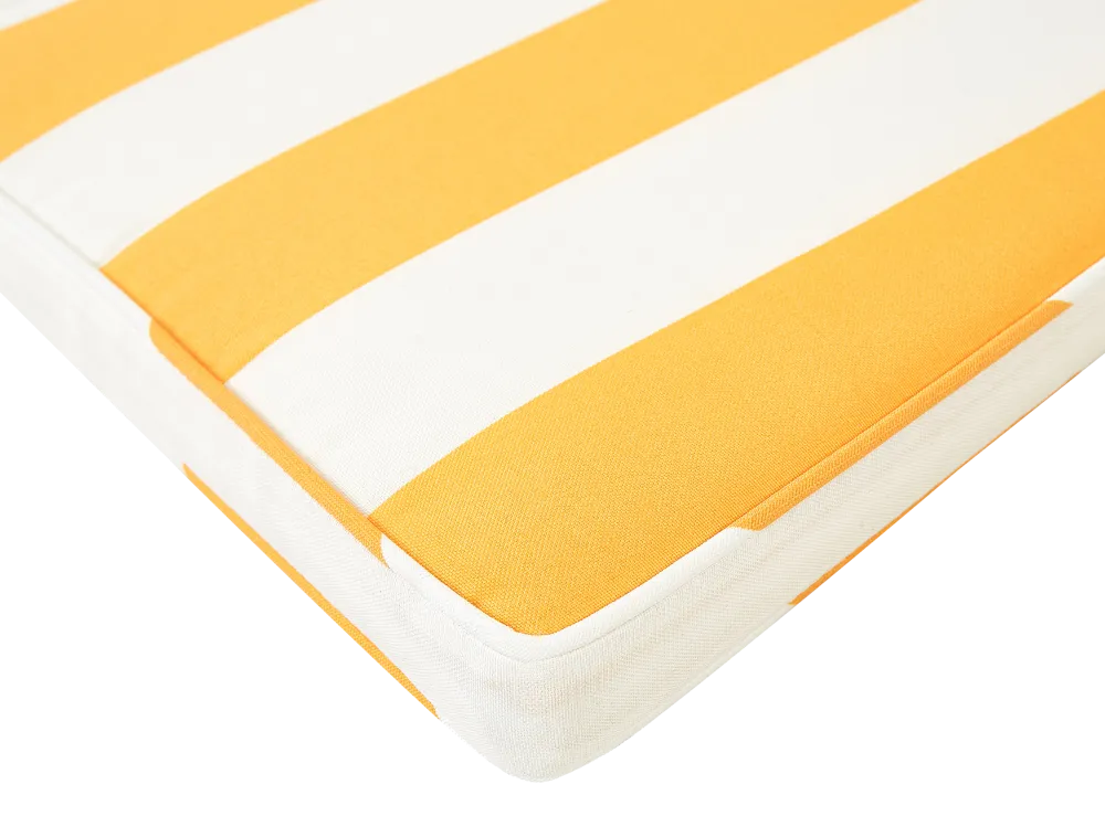 Set 2 Outdoor Seat Pad Cushions Giallo sole and White TERNI con Rivestimento Tessuto