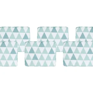 Set 6 Outdoor Seat Pad Cushions Triangle Pattern Blue and White TOLVE | Pieghevole e Leggera