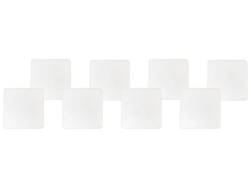 Set 8 Outdoor Seat Pad Cushions White SASSARI con Struttura Acciaio
