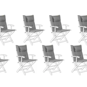 Set 8 Outdoor Seat/Back Cushions Grey MAUI Materiale Alluminio Anodizzato