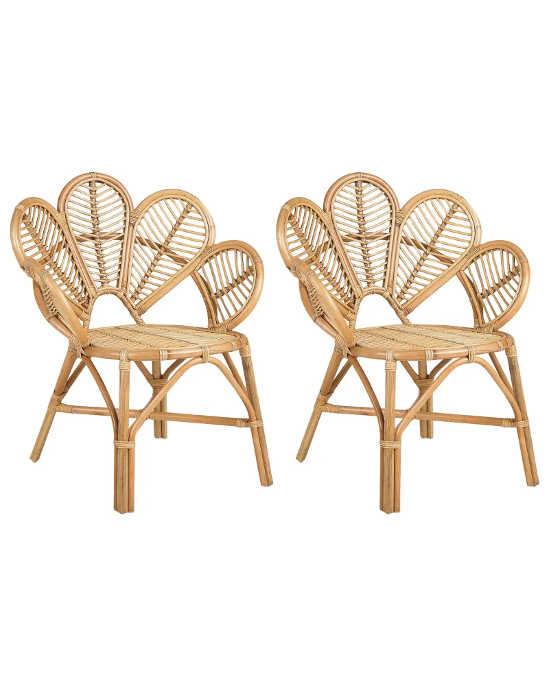 Set 2 Peacock Chairs FLORENTINE II Rattan Puro