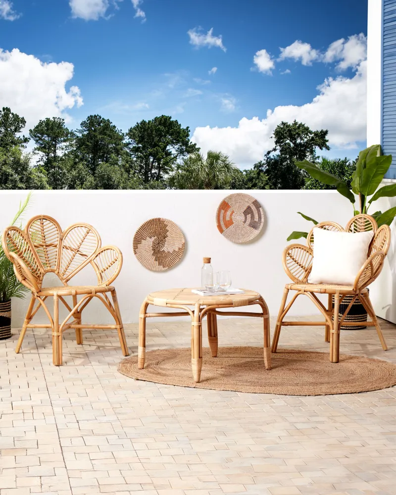Set 2 Peacock Chairs FLORENTINE II Rattan Puro