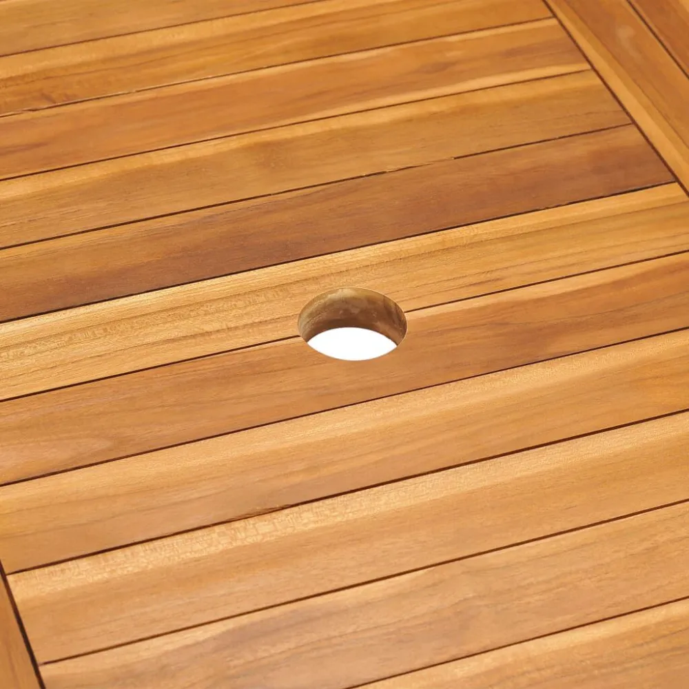 Set da Pranzo da Giardino 5 pz con Cuscini Legno di Teak con Schienale Regolabile
