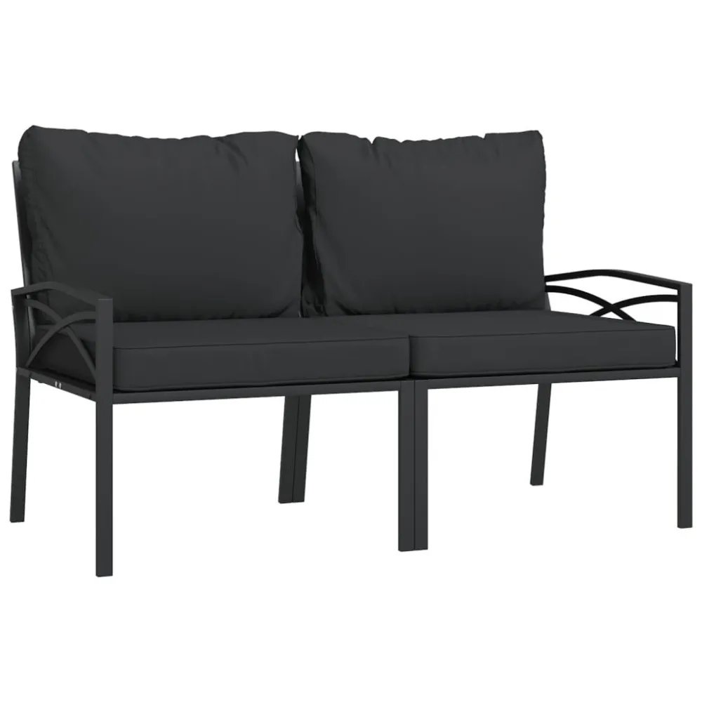 Set Salotto da Giardino 7pz con Cuscini Grigi Acciaio Easy Storage