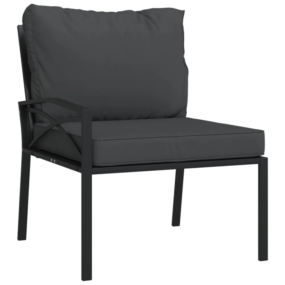 Set Salotto da Giardino 7pz con Cuscini Grigi Acciaio Easy Storage