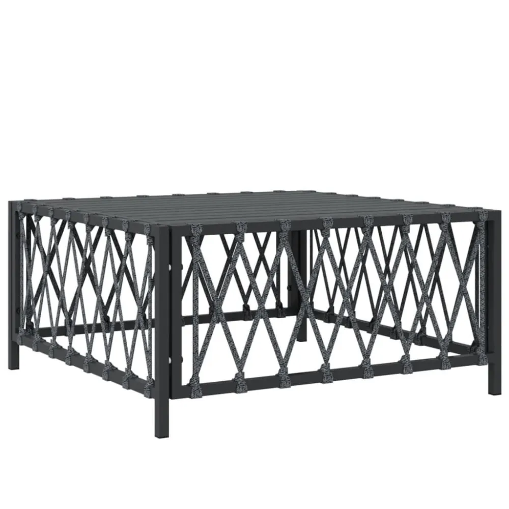 Set Salotto da Giardino 3 pz con Cuscini Acciaio Antracite con Struttura Acciaio