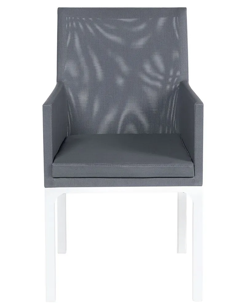 Set di 2 sedie da giardino con cuscini BACOLI Tessuto Grigio fosco