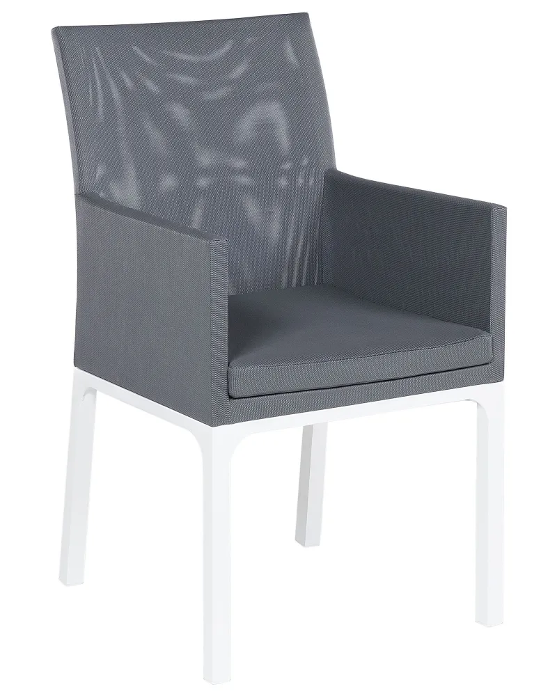 Set di 2 sedie da giardino con cuscini BACOLI Tessuto Grigio fosco