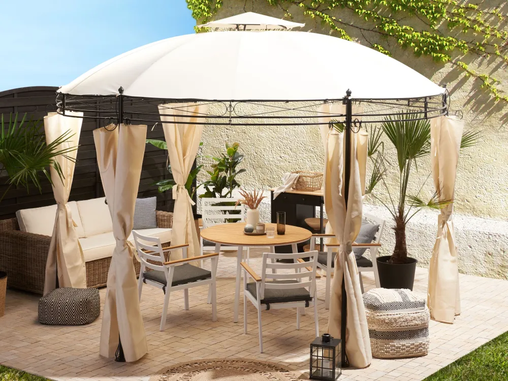 Set di 4 sedie da giardino con cuscini CAVOLI Metallo Grigio - Impermeabile e UV Resistente