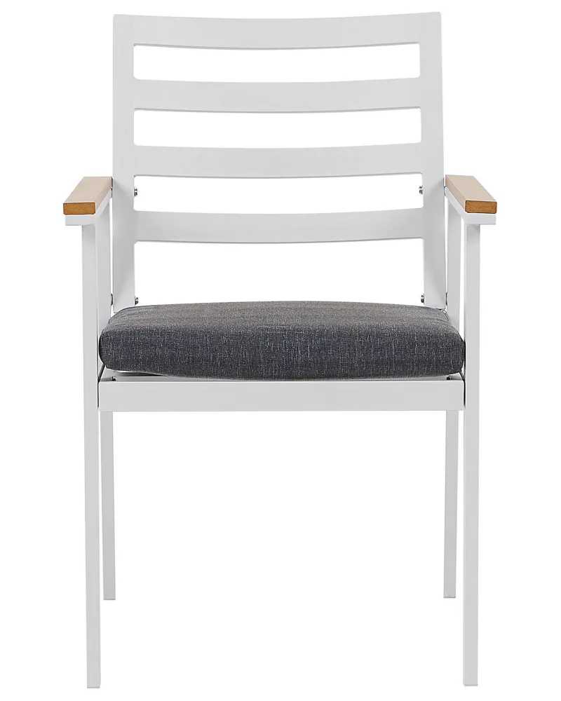 Set di 4 sedie da giardino con cuscini CAVOLI Metallo Grigio - Impermeabile e UV Resistente