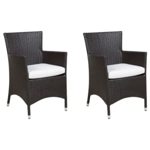 Set di 2 sedie da giardino con cuscini ITALY Marrone ombroso