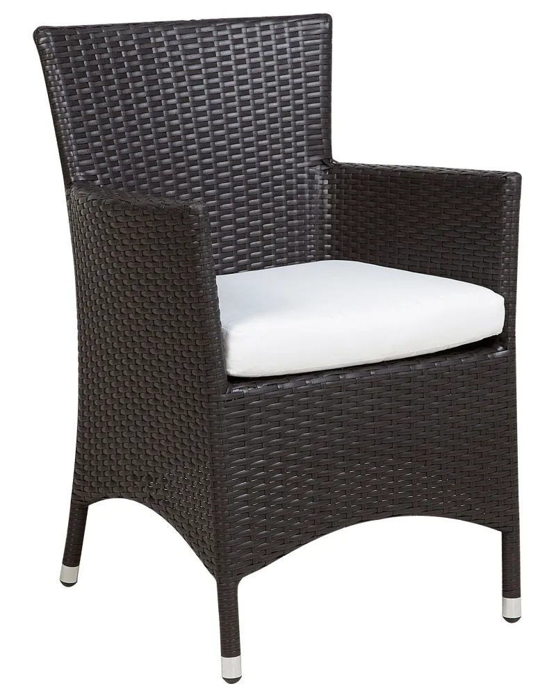 Set di 2 sedie da giardino con cuscini ITALY Marrone ombroso