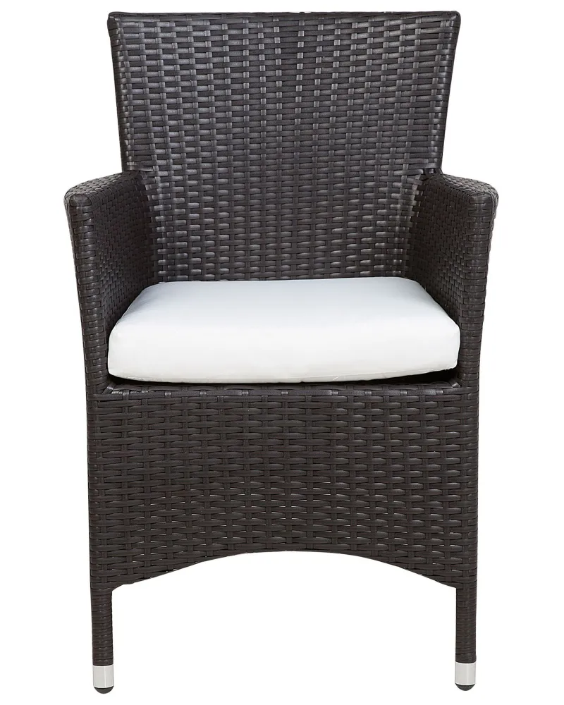 Set di 2 sedie da giardino con cuscini ITALY Marrone ombroso