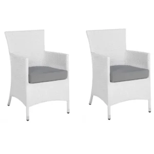 Set di 2 sedie da giardino con cuscini ITALY Bianco - Impermeabile e UV Resistente