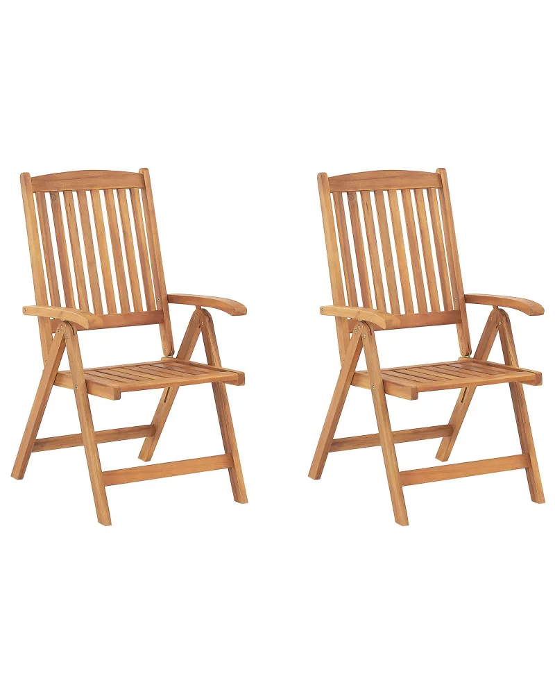 Set di 2 sedie da giardino con cuscini JAVA Legno d'acacia Grigio grafite con Sistema di Montaggio Rapido