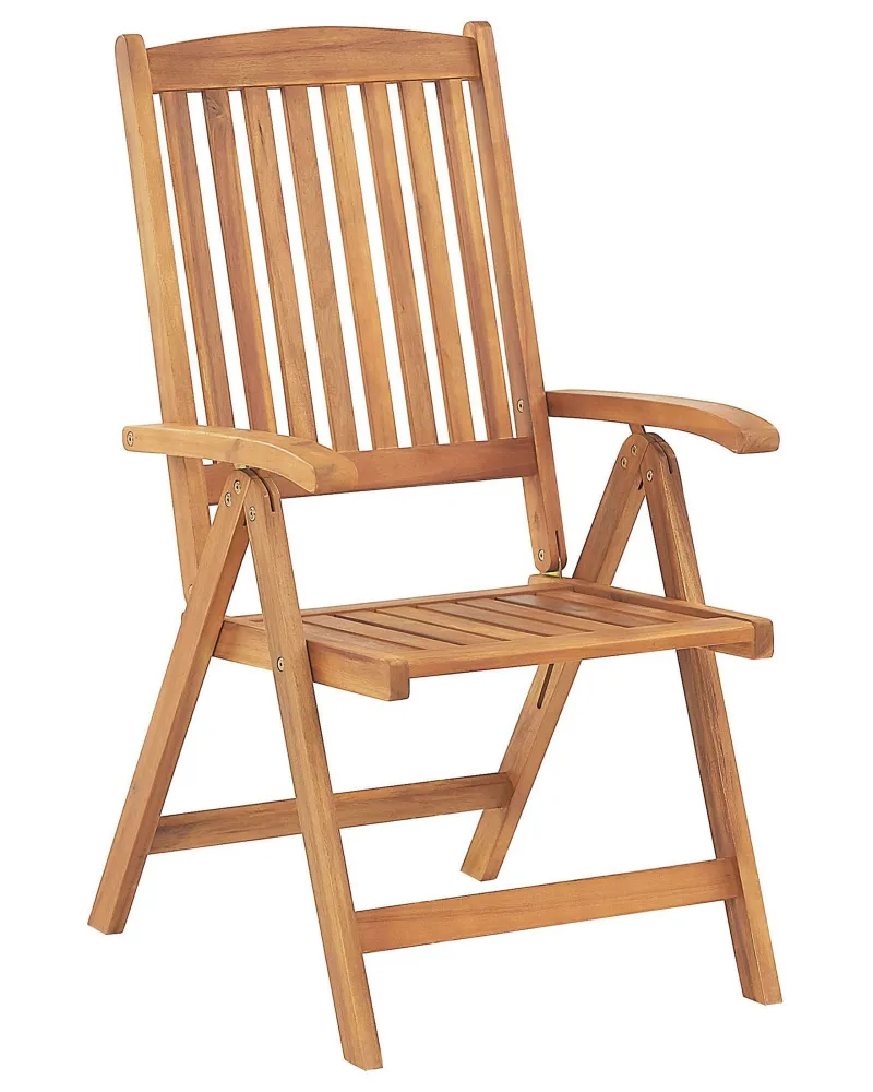Set di 6 sedie da giardino con cuscini JAVA Legno d'acacia Blu con Rivestimento Tessuto