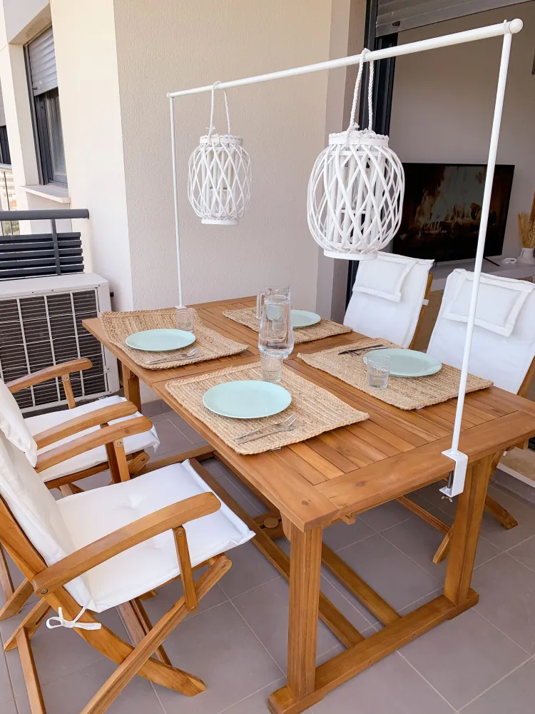 Set di 2 sedie da giardino con cuscini MAUI Legno d'acacia Bianco macchiato