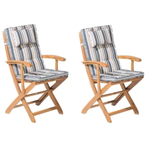 Set di 2 sedie da giardino con cuscini MAUI Legno d'acacia Multicolore Colori Vivaci