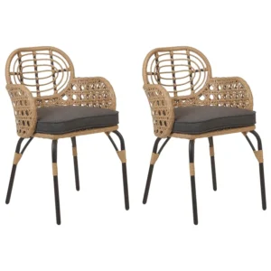 Set di 2 sedie da giardino con cuscini PRATELLO Naturale per Giardino e Spiaggia